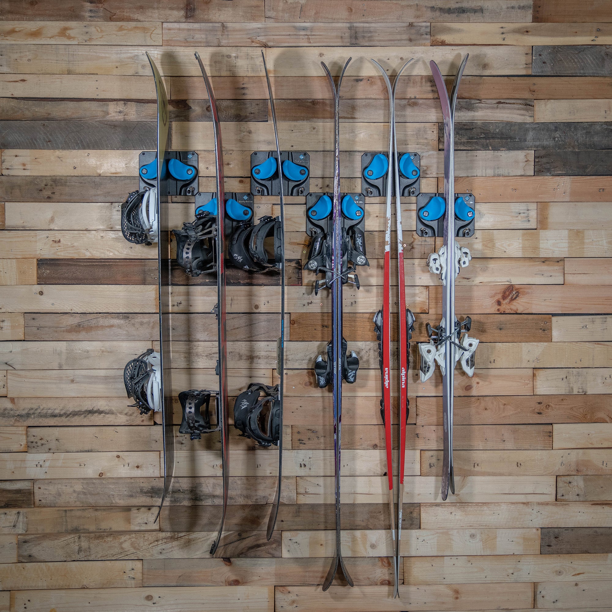 Locking Wall Racks for Skis and Snowboards  Skiing, Snowboard equipment,  Ski and snowboard