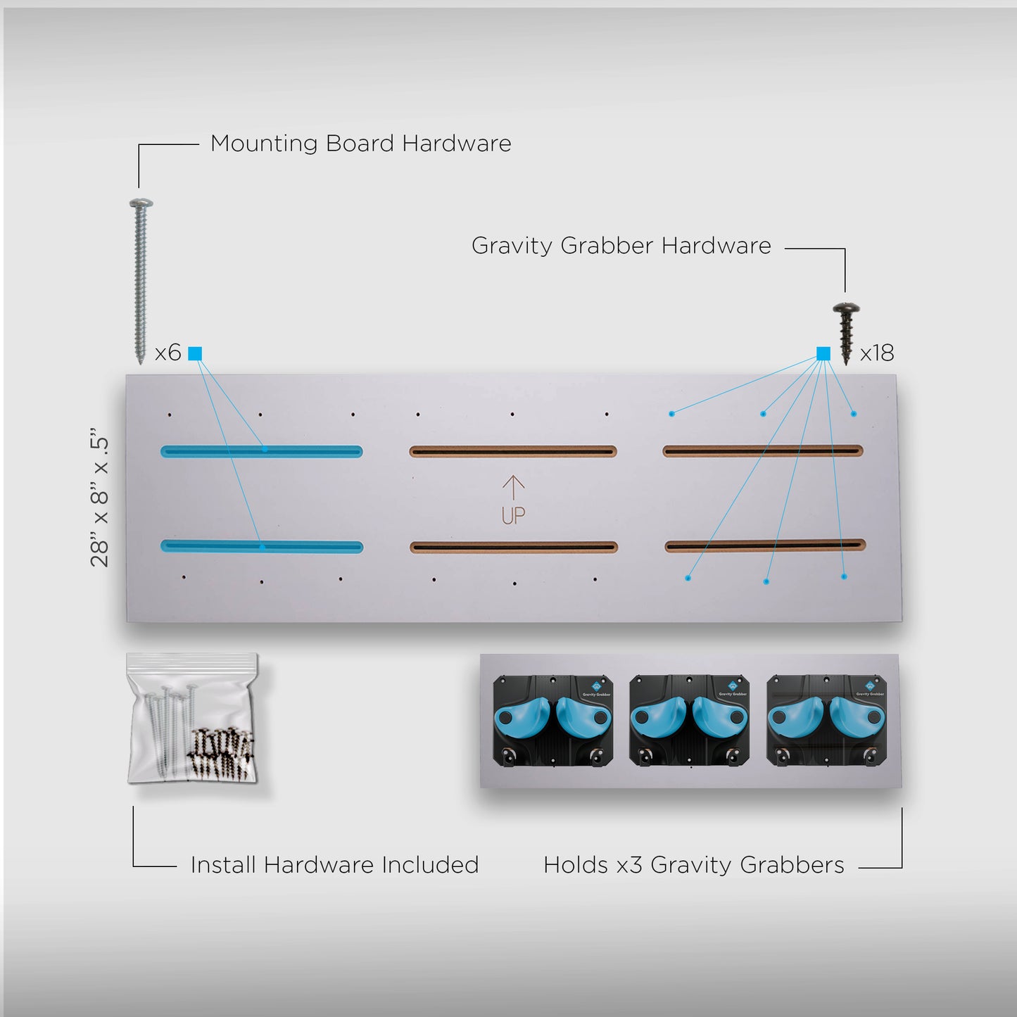 White Mounting Board (3) - Gravity Grabber®