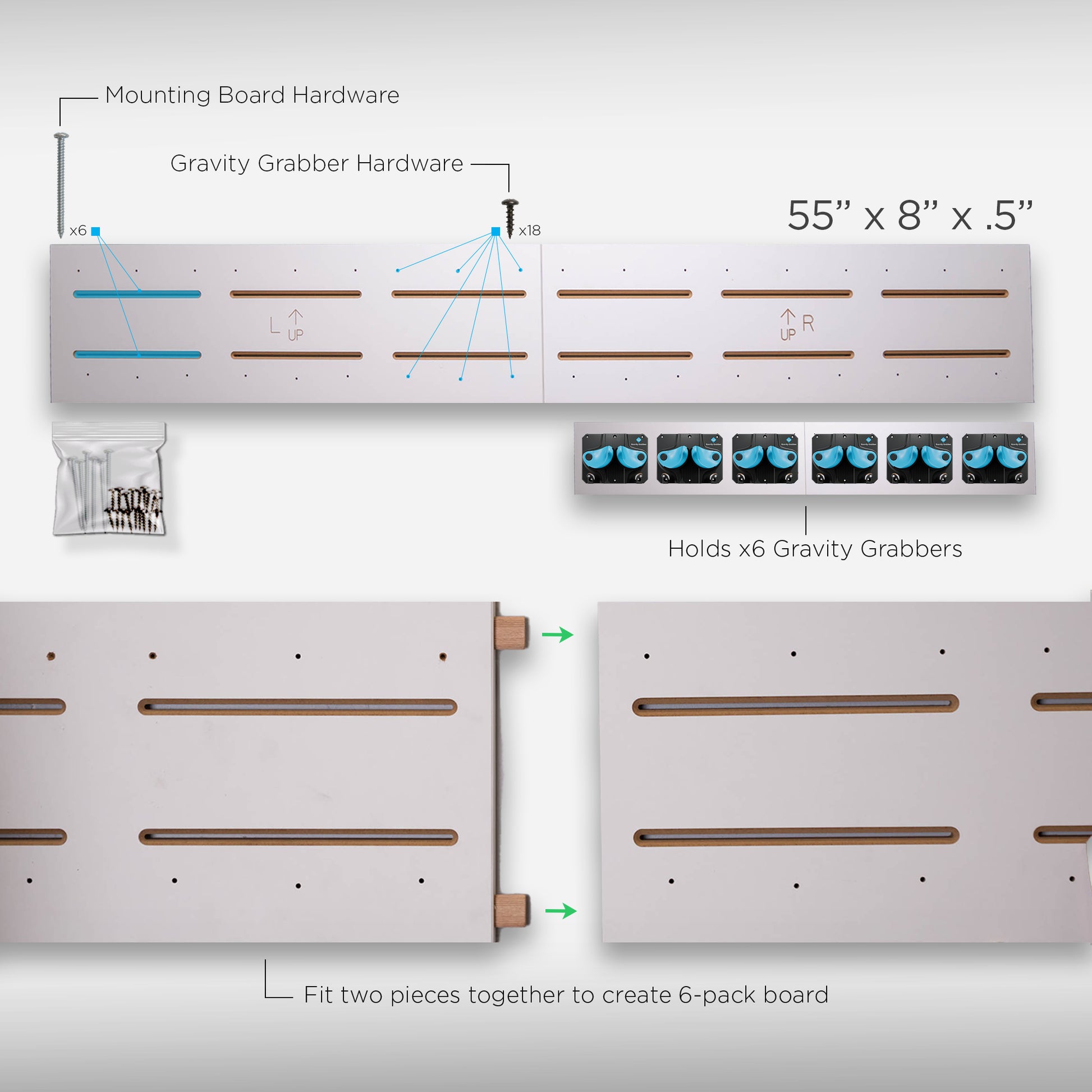 White Mounting Board (6) - Gravity Grabber®